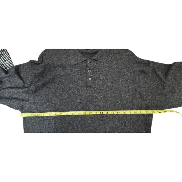 Metropolitan View 100% Cashmere Mens Polo Sweater L Gray Soft Luxury Knit Pullov - Picture 8 of 11